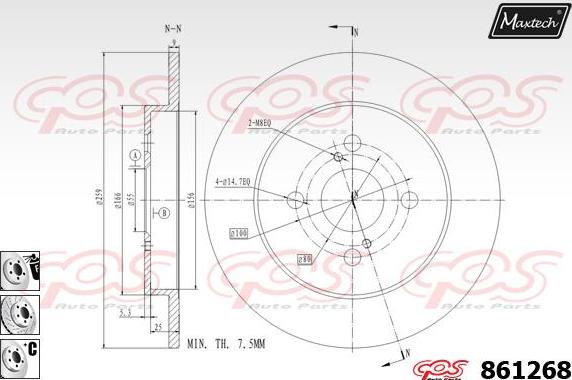 Maxtech 871002 - Гальмівний диск autozip.com.ua