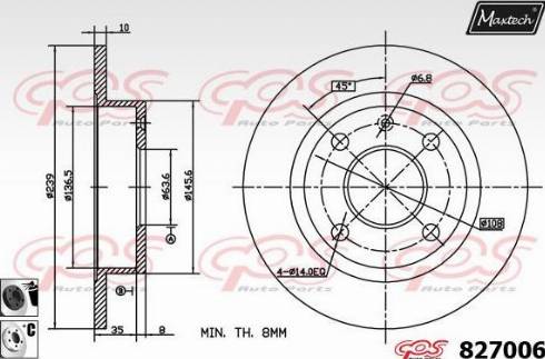 Maxtech 827006.6060 - Гальмівний диск autozip.com.ua