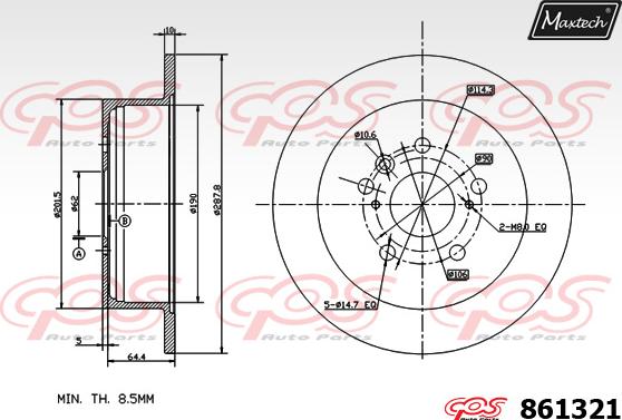 Maxtech 827003 - Гальмівний диск autozip.com.ua