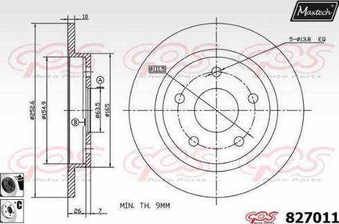 Maxtech 827011.6060 - Гальмівний диск autozip.com.ua