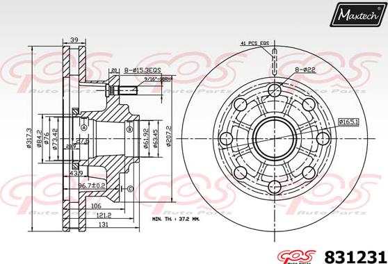 Maxtech 827012 - Гальмівний диск autozip.com.ua