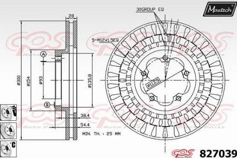 Maxtech 827039.6880 - Гальмівний диск autozip.com.ua