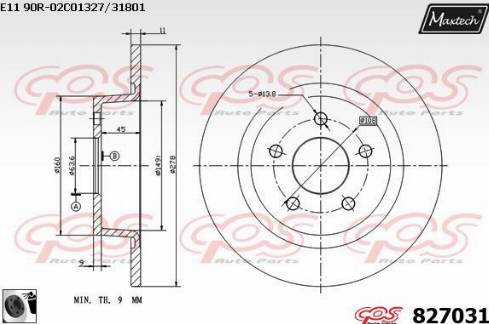 Maxtech 827031.0060 - Гальмівний диск autozip.com.ua