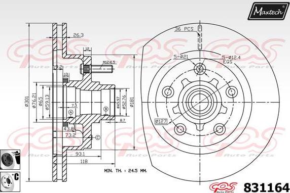 Maxtech 827029 - Гальмівний диск autozip.com.ua