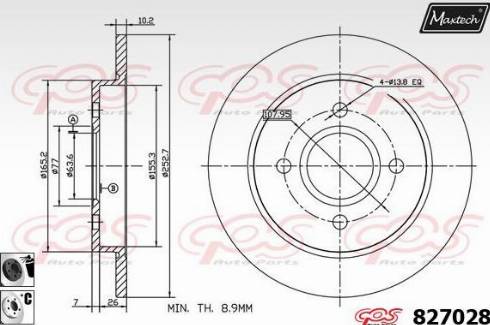 Maxtech 827028.6060 - Гальмівний диск autozip.com.ua