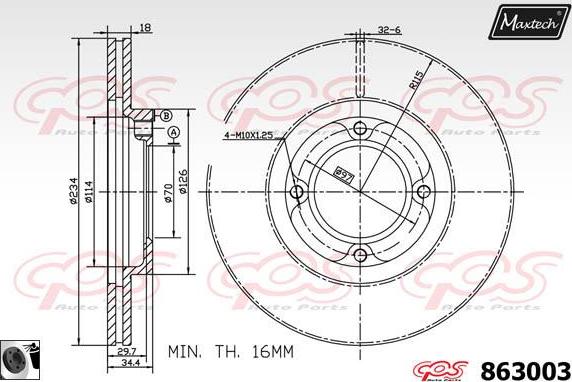 Maxtech 827027 - Гальмівний диск autozip.com.ua