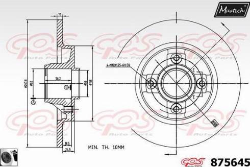 Maxtech 875645.0065 - Гальмівний диск autozip.com.ua