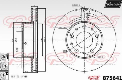 Maxtech 875641.6880 - Гальмівний диск autozip.com.ua