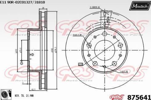 Maxtech 875641.0060 - Гальмівний диск autozip.com.ua