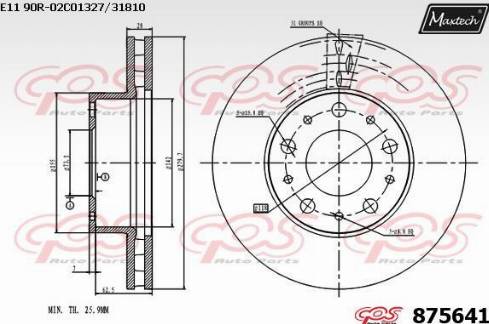 Maxtech 875641.0000 - Гальмівний диск autozip.com.ua