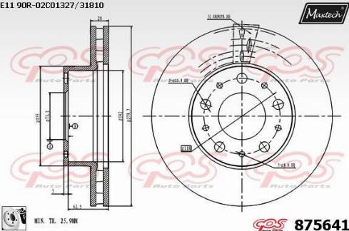 Maxtech 875641.0080 - Гальмівний диск autozip.com.ua