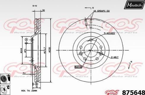 Maxtech 875648.6060 - Гальмівний диск autozip.com.ua