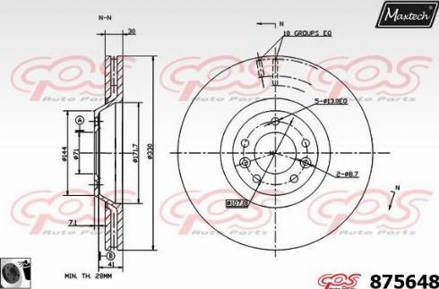 Maxtech 875648.0060 - Гальмівний диск autozip.com.ua