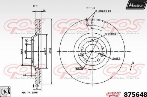 Maxtech 875648.0080 - Гальмівний диск autozip.com.ua