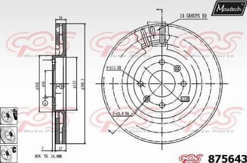 Maxtech 875643.6880 - Гальмівний диск autozip.com.ua