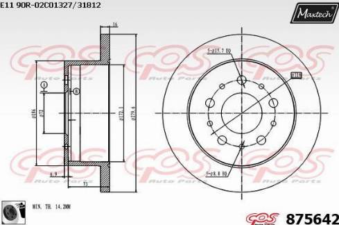 Maxtech 875642.0060 - Гальмівний диск autozip.com.ua