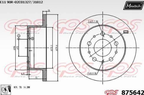 Maxtech 875642.0080 - Гальмівний диск autozip.com.ua