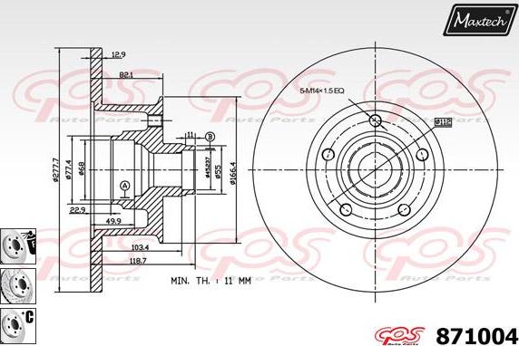 Maxtech 875655 - Гальмівний диск autozip.com.ua