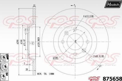 Maxtech 875658.6880 - Гальмівний диск autozip.com.ua