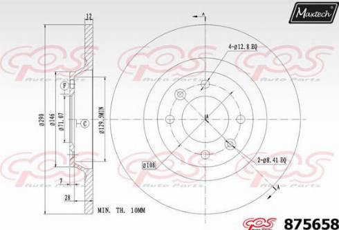 Maxtech 875658.0000 - Гальмівний диск autozip.com.ua