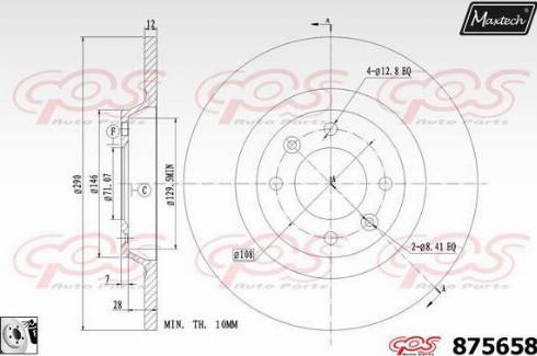 Maxtech 875658.0080 - Гальмівний диск autozip.com.ua