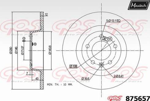 Maxtech 875657.0000 - Гальмівний диск autozip.com.ua