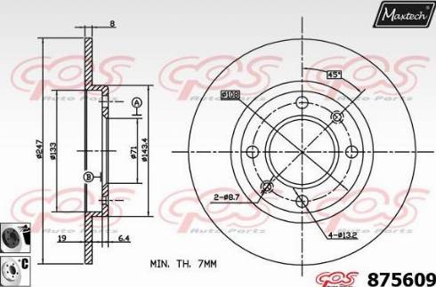 Maxtech 875609.6060 - Гальмівний диск autozip.com.ua