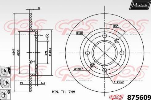 Maxtech 875609.6880 - Гальмівний диск autozip.com.ua