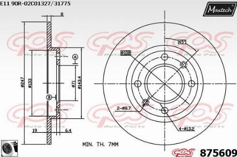 Maxtech 875609.0060 - Гальмівний диск autozip.com.ua