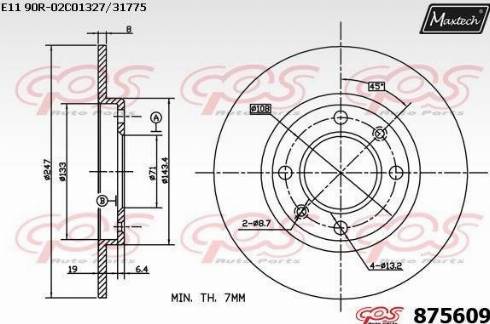 Maxtech 875609.0000 - Гальмівний диск autozip.com.ua