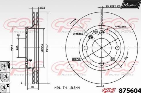 Maxtech 875604.6880 - Гальмівний диск autozip.com.ua