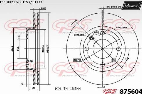 Maxtech 875604.0000 - Гальмівний диск autozip.com.ua