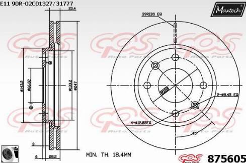 Maxtech 875605.0060 - Гальмівний диск autozip.com.ua