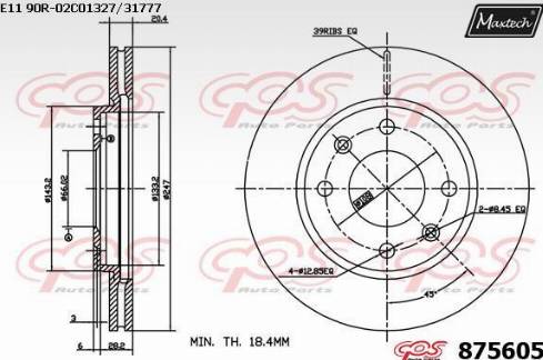 Maxtech 875605.0000 - Гальмівний диск autozip.com.ua