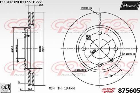 Maxtech 875605.0080 - Гальмівний диск autozip.com.ua