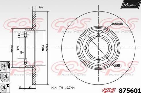 Maxtech 875601.6980 - Гальмівний диск autozip.com.ua