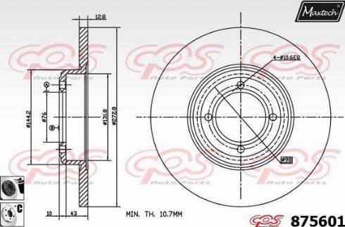 Maxtech 875601.6060 - Гальмівний диск autozip.com.ua