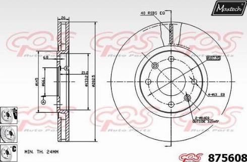 Maxtech 875608.6980 - Гальмівний диск autozip.com.ua