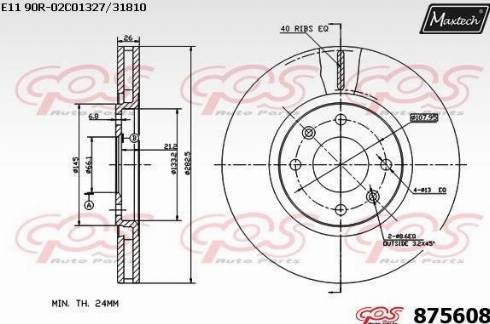 Maxtech 875608.0000 - Гальмівний диск autozip.com.ua