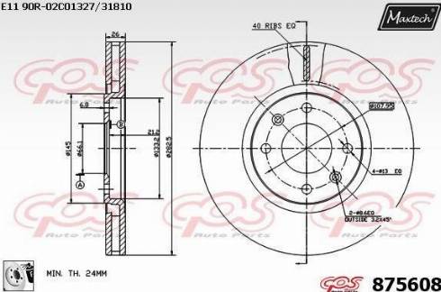 Maxtech 875608.0080 - Гальмівний диск autozip.com.ua