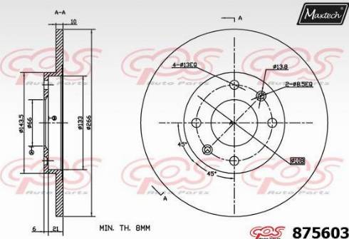 Maxtech 875603.0000 - Гальмівний диск autozip.com.ua