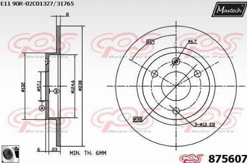 Maxtech 875607.0060 - Гальмівний диск autozip.com.ua