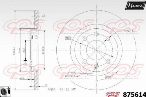 Maxtech 875614.0060 - Гальмівний диск autozip.com.ua