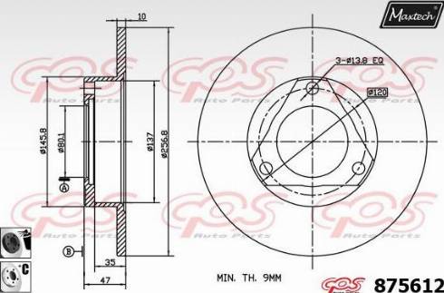 Maxtech 875612.6060 - Гальмівний диск autozip.com.ua