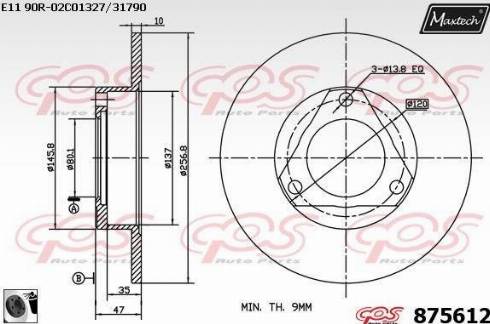 Maxtech 875612.0060 - Гальмівний диск autozip.com.ua