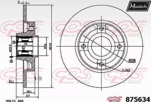 Maxtech 875634.6065 - Гальмівний диск autozip.com.ua