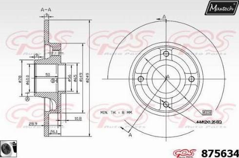 Maxtech 875634.0065 - Гальмівний диск autozip.com.ua