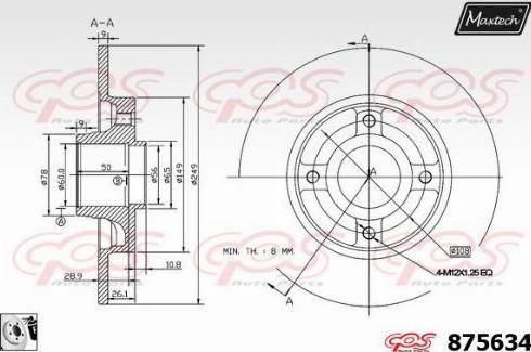 Maxtech 875634.0085 - Гальмівний диск autozip.com.ua