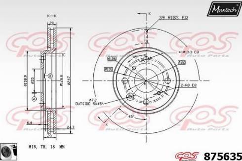 Maxtech 875635.0060 - Гальмівний диск autozip.com.ua