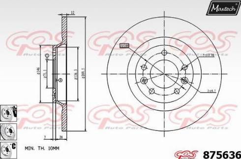 Maxtech 875636.6980 - Гальмівний диск autozip.com.ua